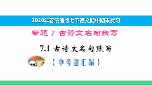 七下语文期中期末专题复习7.1古诗文名句默写中考题汇编 演示版