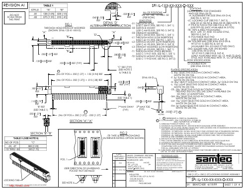 SFML-110-02-S-D;SFML-130-01-S-D;SFML-145-T2-S-D;SFML-110-T2-S-D-LC-K-TR;中文规格书,Datasheet资料