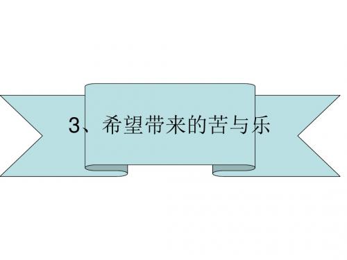 2、希望带来的苦与乐