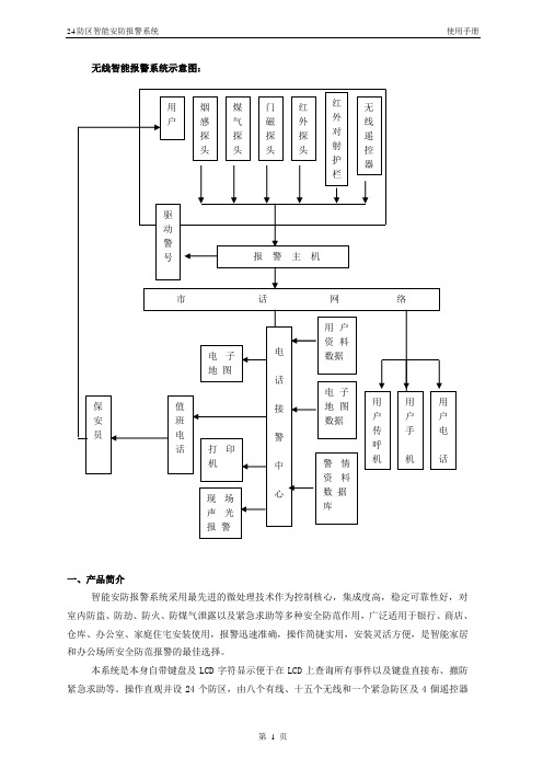 无线智能报警系统示意图概要