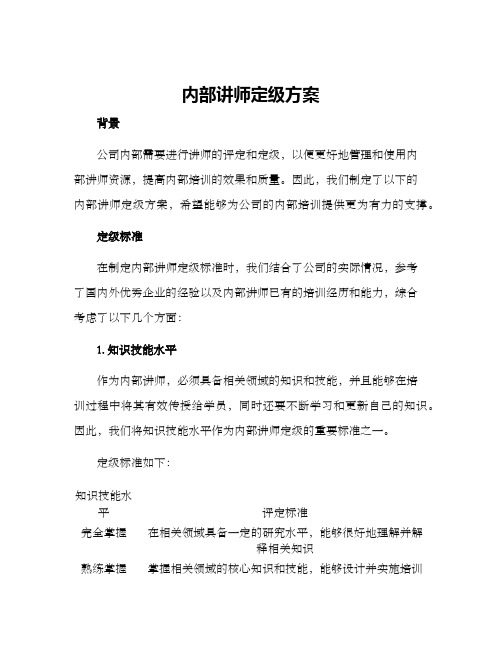 内部讲师定级方案