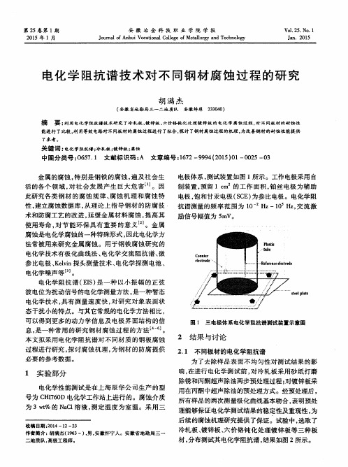 电化学阻抗谱技术对不同钢材腐蚀过程的研究