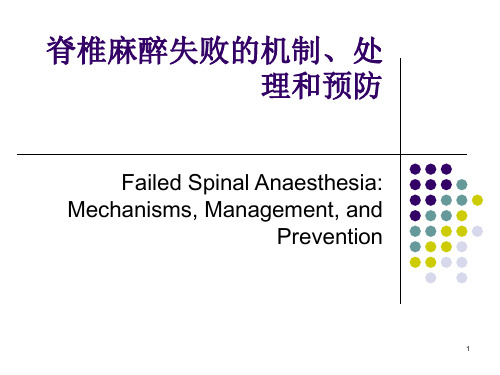 脊椎麻醉失败的机制、处理和预防-PPT课件