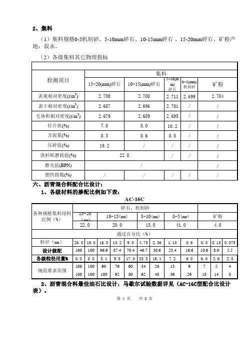 配合比设计AC-16C