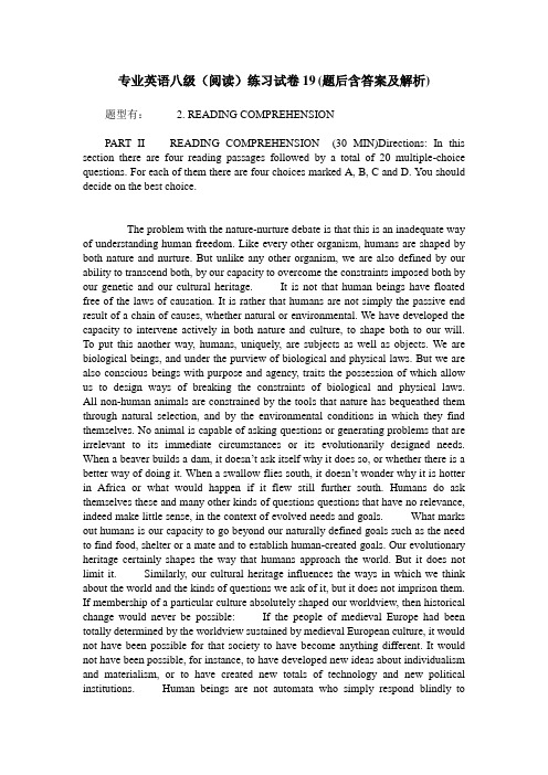 专业英语八级(阅读)练习试卷19(题后含答案及解析)