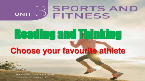 Unit 3 Sports and Fitness Reading and thinking高中英语