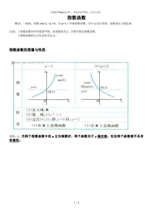 指数、对数、幂函数对比