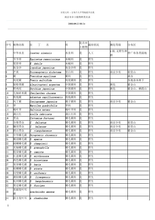 南京植物表