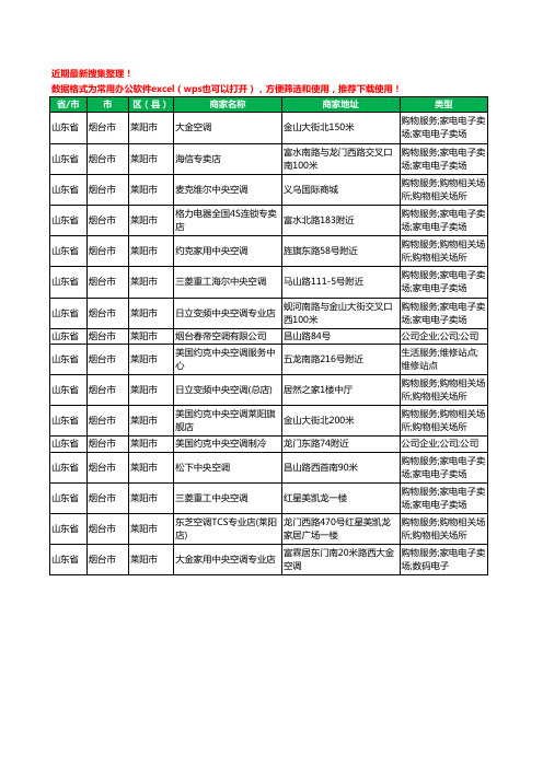 2020新版山东省烟台市莱阳市中央空调工商企业公司商家名录名单黄页联系方式电话大全16家