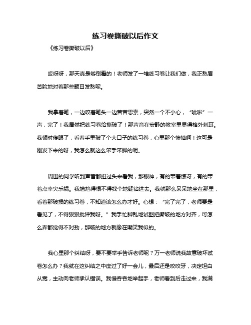 练习卷撕破以后作文