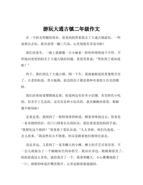 游玩大通古镇二年级作文