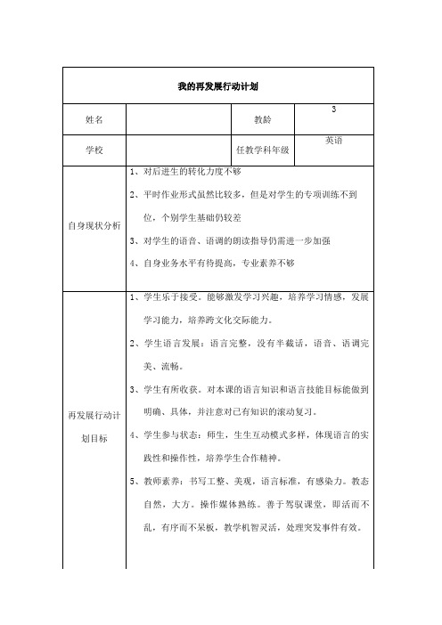 我的再发展行动计划