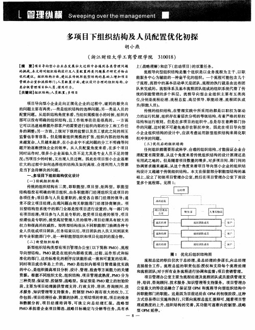 多项目下组织结构及人员配置优化初探