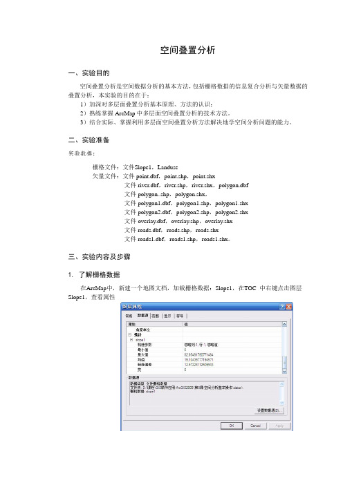 空间叠置分析实验