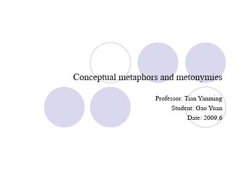 Conceptual metaphors and metonymies