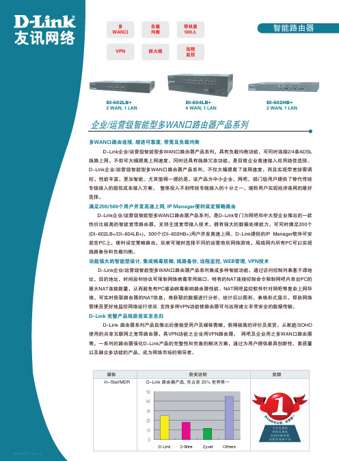 D-Link 企业 运营级智能型多WAN口路由器产品系列 说明书