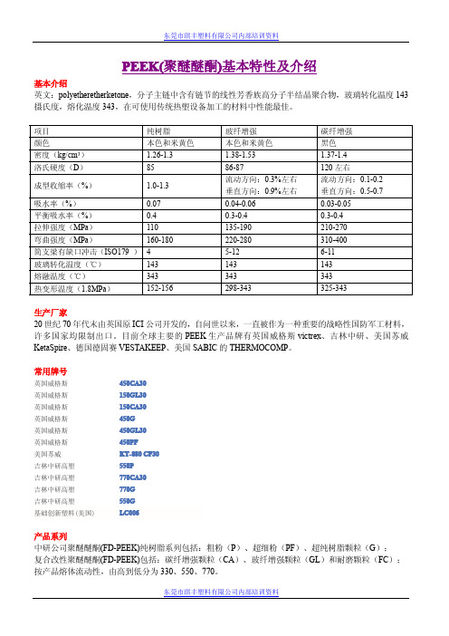 PEEK(聚醚醚酮)基本特性及介绍