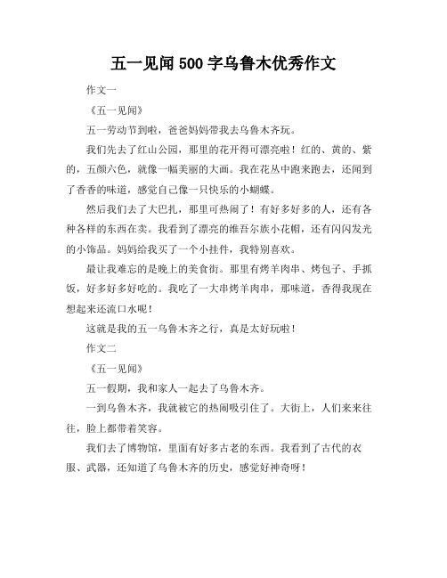 五一见闻500字乌鲁木优秀作文