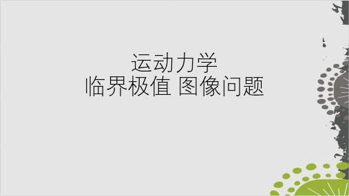 2020年人教版物理高考复习：运动力学 临界问题 图像分析 (共25张PPT)