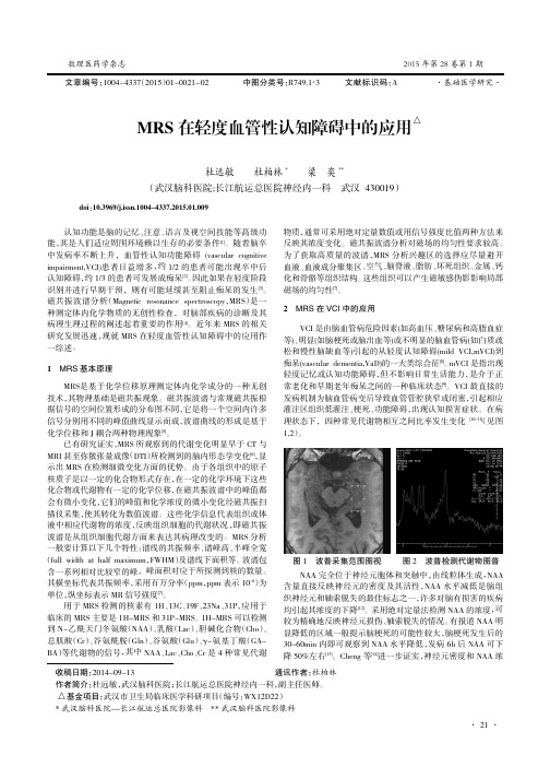 MRS在轻度血管性认知障碍中的应用