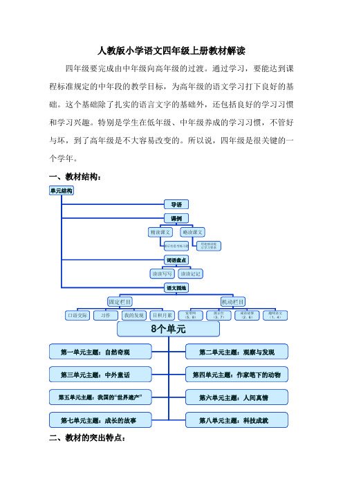 人教版小学语文四年级上册教材解读