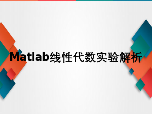 Matlab线性代数实验解析