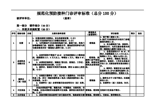 规范化预防接种门诊评审标准