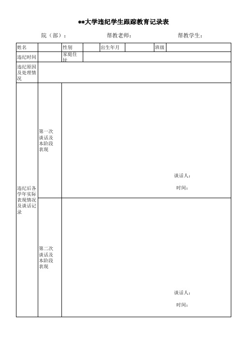 跟踪教育表