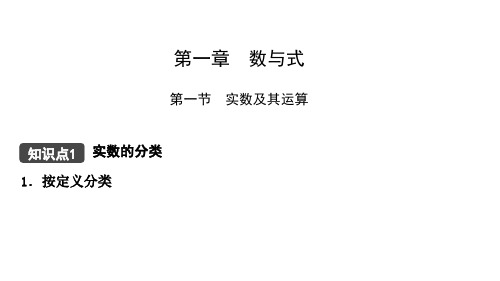 2020-2021学年九年级数学中考知识点过关复习   第一章 第一节  实数及其运算 课件 