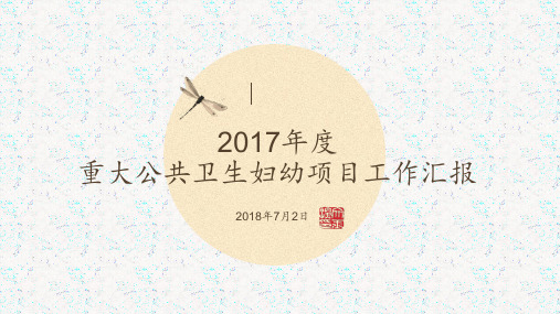 2017年度重大公卫妇幼项目工作汇报