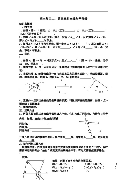 七年级数学(下)期末复习知识点整理