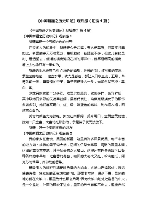 《中国新疆之历史印记》观后感（汇编4篇）