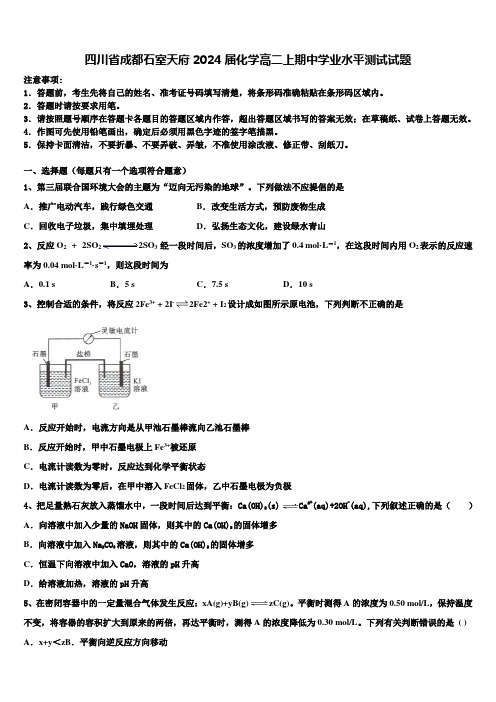 四川省成都石室天府2024届化学高二上期中学业水平测试试题含解析