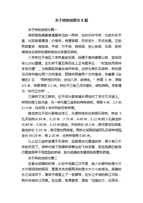 关于桥的说明文5篇