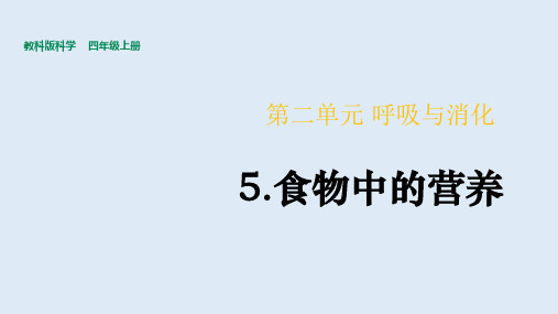 教科版小学科学四年级上册2.5《食物中的营养》课件