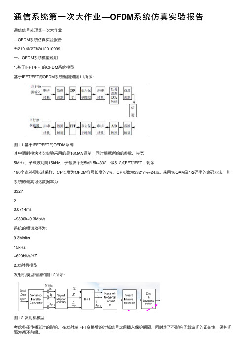 通信系统第一次大作业—OFDM系统仿真实验报告