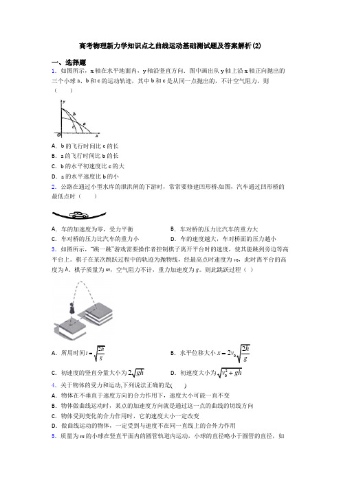 高考物理新力学知识点之曲线运动基础测试题及答案解析(2)