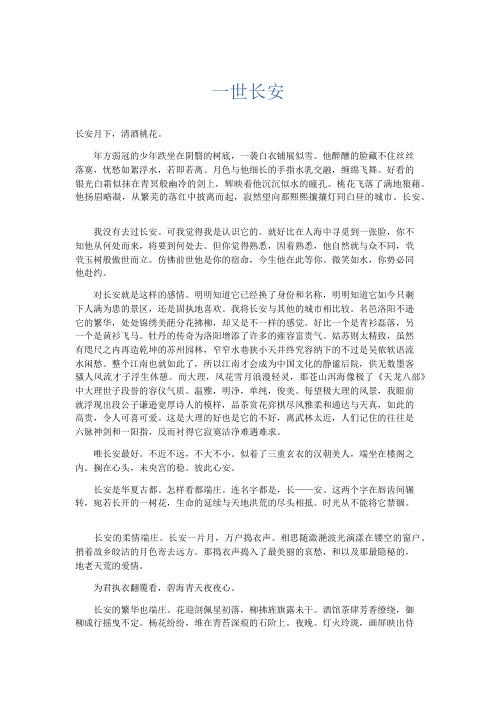 优秀作文 一世长安-精品