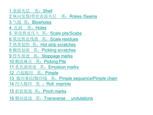 冷轧薄板表面缺陷1