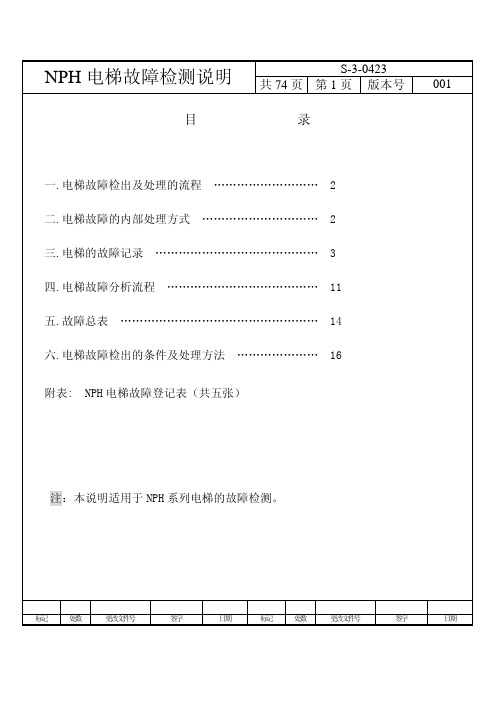 日立NPH电梯故障检测说明 