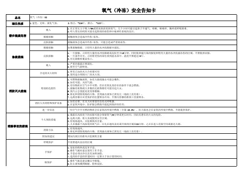 安全告知卡牌之液氧LO2