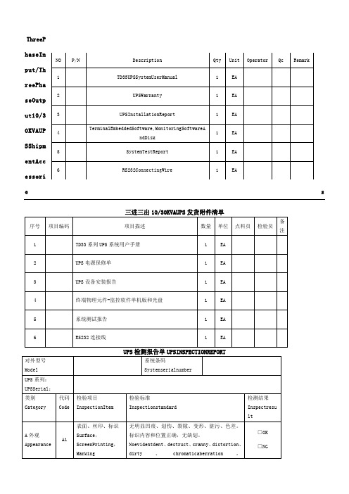 UPS检测报告单