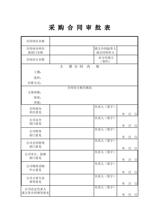 采购合同审批表