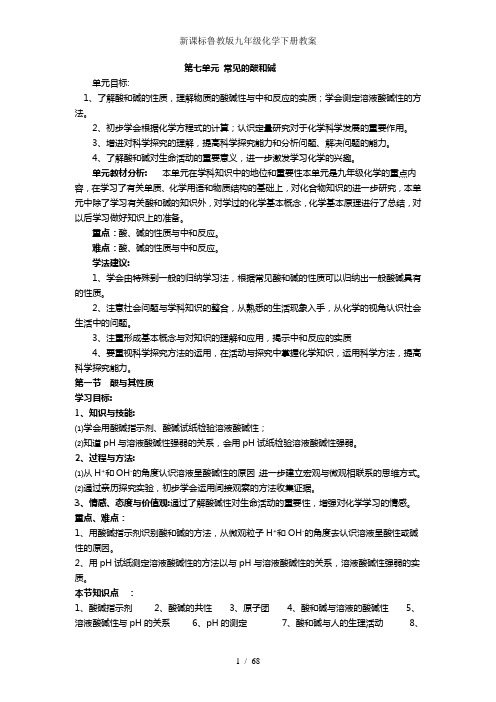 新课标鲁教版九年级化学下册教案