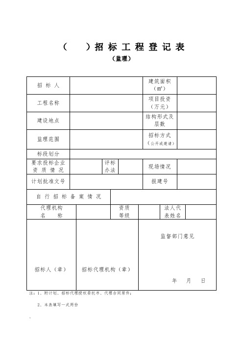 建设工程监理招标文件(范本)