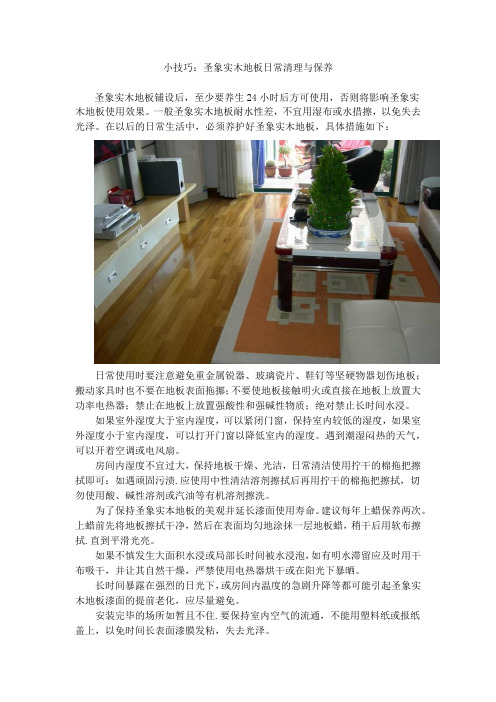 小技巧：圣象实木地板日常清理与保养