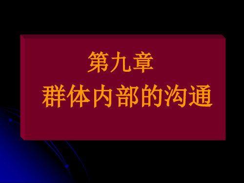 第九章 群体内部的沟通(组织行为学-河南财经学院精品课程 )