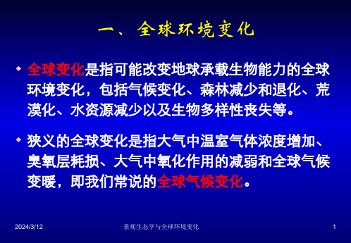 景观生态学与全球环境变化课件