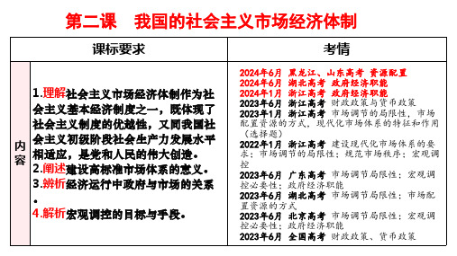 第二课 我国的社会主义市场经济体制 课件-高考政治一轮复习统编版必修二经济与社会  (1)