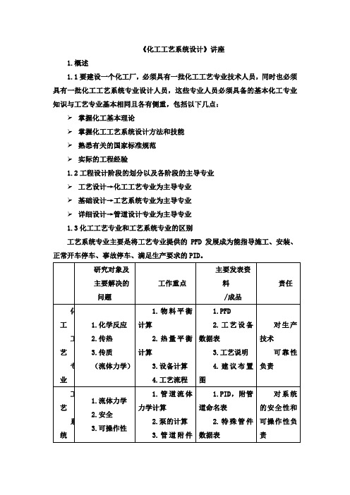 化工工艺系统设计